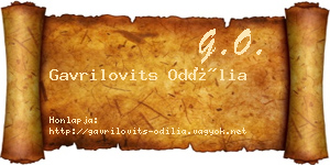 Gavrilovits Odília névjegykártya